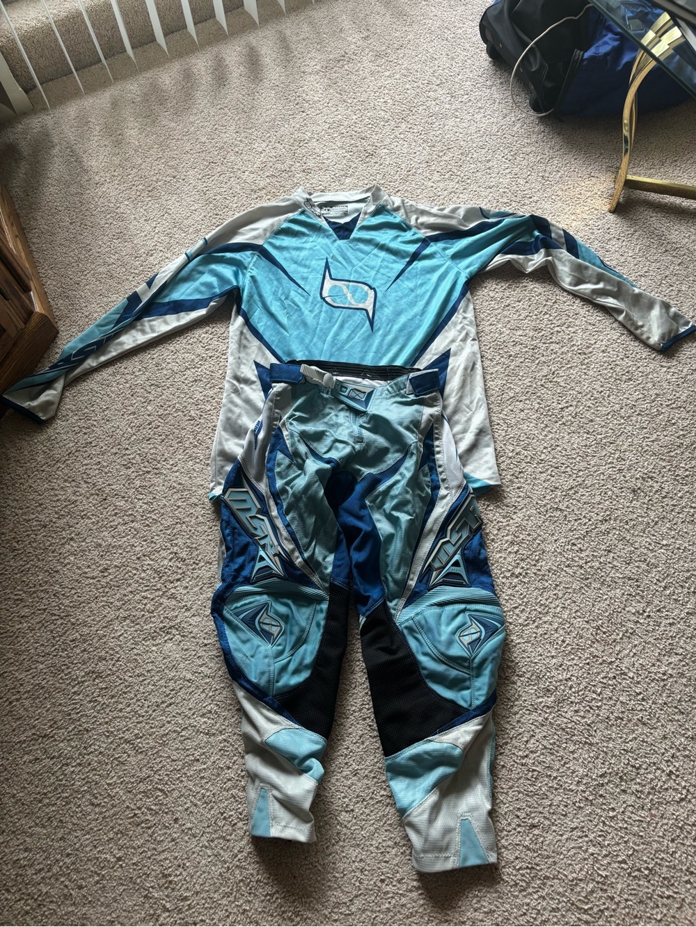 Kids Light Blue MSR renegade shirt and pants size S